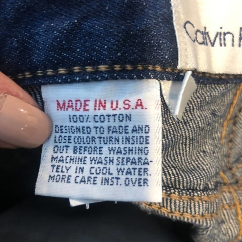 Calvin Klein vintage mom style dark denim blue jeans tapered leg made in USA XS - Picture 8 of 9